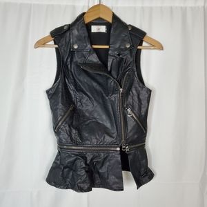 Dolce Vita XS Black Vegan Leather Moto Vest